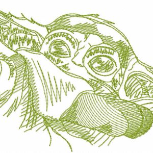 Yoda one color sketch embroidery design