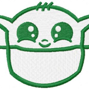 Yoda pocket embroidery design
