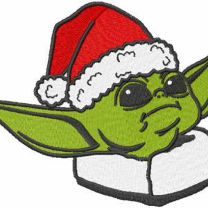 Yoda Santa embroidery design