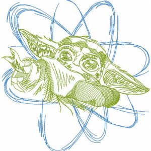 Yoda sketch style embroidery design