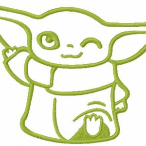 Yoda welcomes you one colored embroidery design
