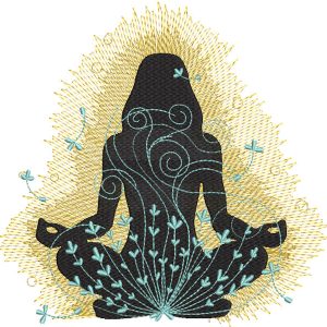 Yoga flower of the soul embroidery design