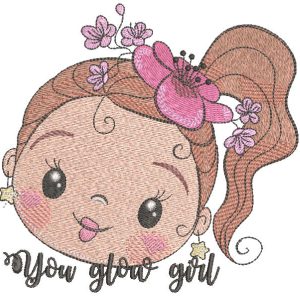 You glow girl embroidery design