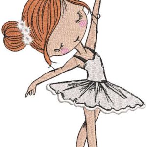 Young ballerina in dance embroidery design