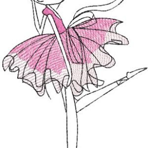 Young pretty ballet dancer embroidery design