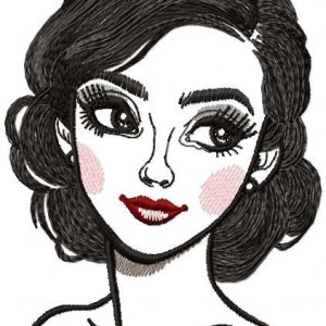 Young girl with blush embroidery design