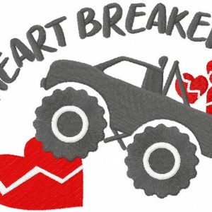 Young heart breaker embroidery design