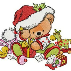 A lot of Christmas presents embroidery design