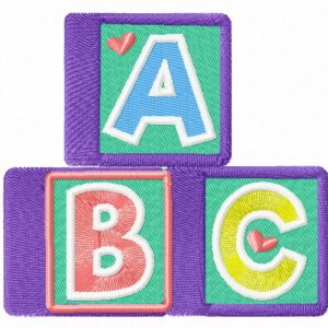 ABC cubes embroidery design