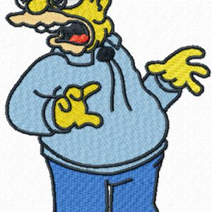 Abe Simpson embroidery design