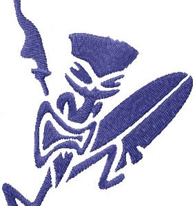 Aboriginal warrior embroidery design
