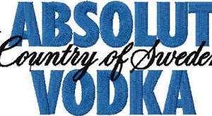 Absolut Vodka logo embroidery design