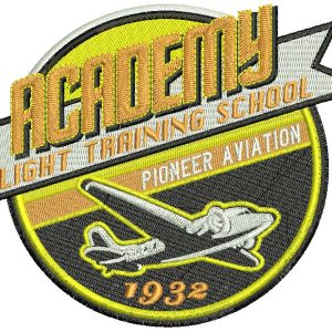 Academy flight training school embroidery design
