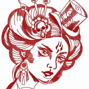 Adherent of devil embroidery design