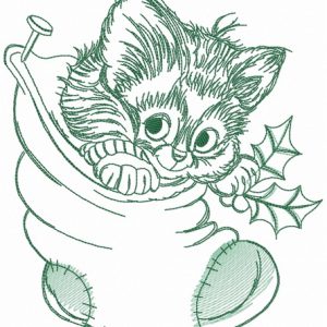 Adorable kitten 2 embroidery design