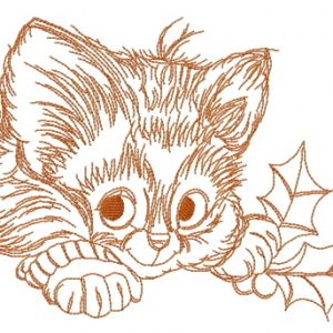 Adorable kitten 4 embroidery design