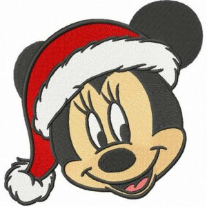 Adorable Minnie celebrates Christmas embroidery design
