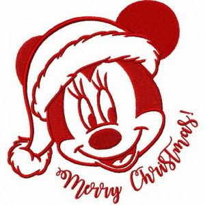 Adorable Minnie Merry Christmas embroidery design