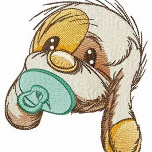 Adorable puppy with dummy embroidery design