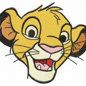 Adorable Simba embroidery design