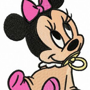 Adorable Minnie Mouse embroidery design