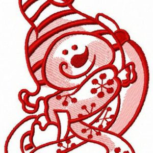 Affable snow friend embroidery design