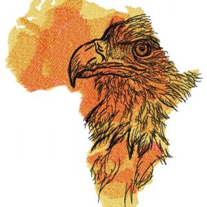 Africa crowned eagle embroidery design