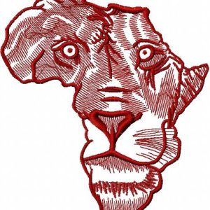 Africa lion 3 embroidery design