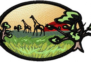 African savanna embroidery design