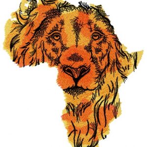 African lion embroidery design
