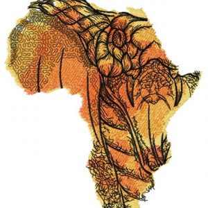 African snake embroidery design