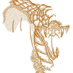 African snake sketch embroidery design