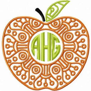 AHG apple embroidery design