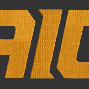AIC Yellow Jackets modern wordmark logo embroidery design