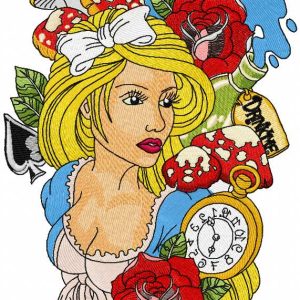Whimsical Alice in Dreamland embroidery design