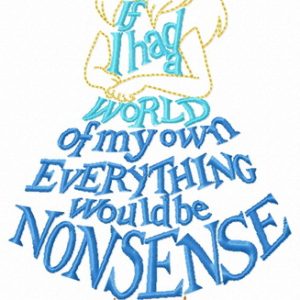Alice phrase dress embroidery design