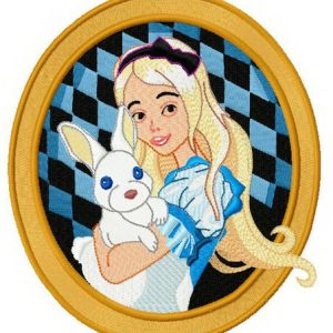 Alice with bunny 2 embroidery design