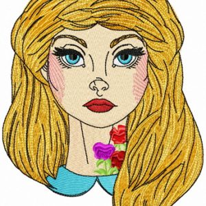 Alice with floral tattoo embroidery design
