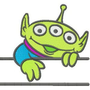 Alien monogram  embroidery design