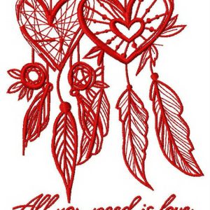 All you need is love embroidery design
