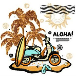 Aloha 2 embroidery design
