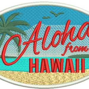 Aloha from Hawaii embroidery design