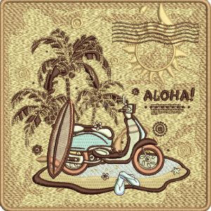 Aloha embroidery design