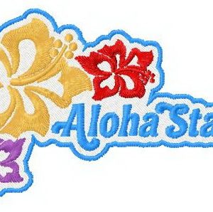 Aloha state embroidery design