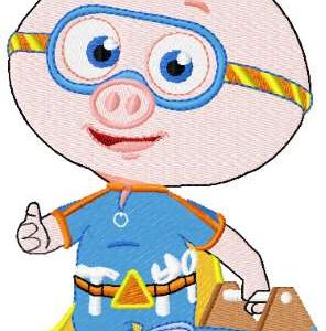 Alpha Pig embroidery design