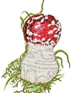 Amanita muscaria small mushroom embroidery design