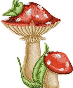 Amanita mushroom embroidery design