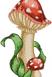 Amanita small mushroom embroidery design