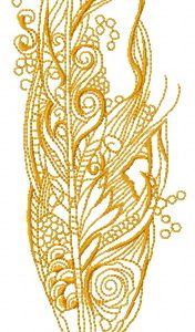 Amazing feather one color embroidery design