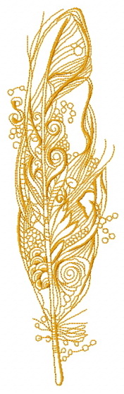 Amazing feather one color embroidery design